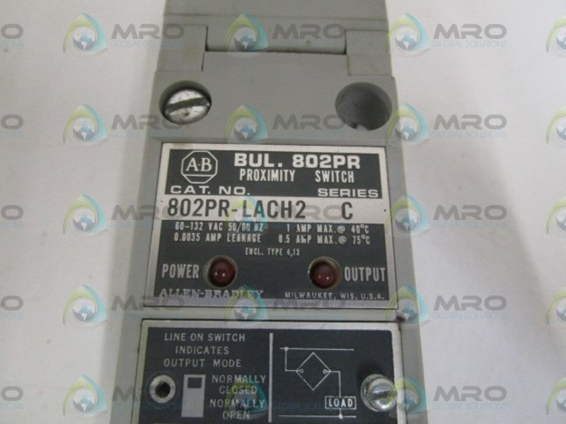ALLEN BRADLEY 802PR-LACH2 SER. C PROXIMITY SWITCH (AS PICTURED)  UNMP