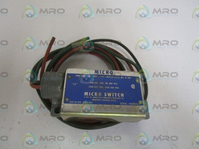 MICROSWITCH BZLN-RH3 LIMIT SWITCH *USED*