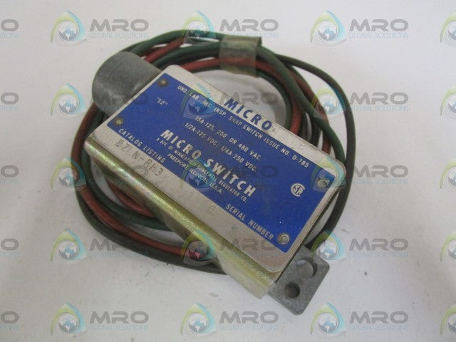 MICROSWITCH BZLN-RH3 LIMIT SWITCH *USED*