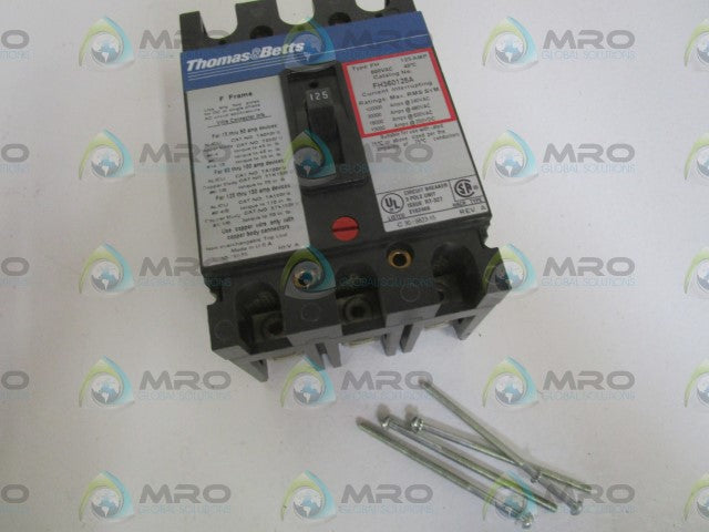 THOMAS & BETTS FH360125A CIRCUIT BREAKER 125AMP *NEW IN BOX*