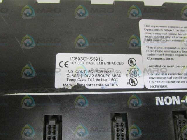 GE FANUC IC693CHS391L 10 SLOT BASE *NEW NO BOX*