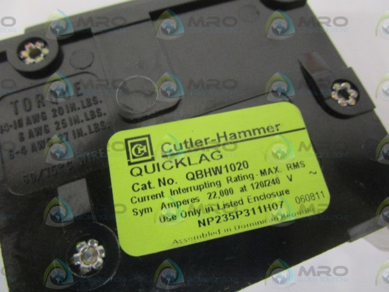 CUTLER HAMMER QBHW1020 CIRCUIT BREAKER 20A  NSNP
