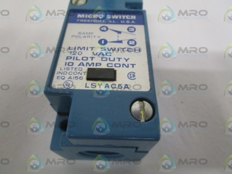 MICROSWITCH LSYAC5A LIMIT SWITCH *NEW NO BOX*