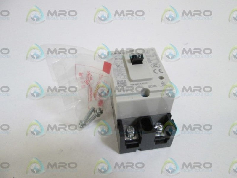 LOT OF 2 MITSUBISHI CIRCUIT BREAKER 2P 10A NF30-CS (GRAY)  NSMP