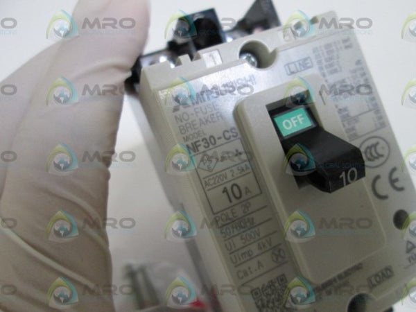 LOT OF 2 MITSUBISHI CIRCUIT BREAKER 2P 10A NF30-CS (GRAY)  NSMP