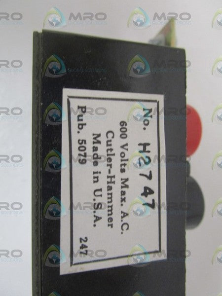 CUTLER-HAMMER H2747 PUSHBUTTON STATION  NSNP