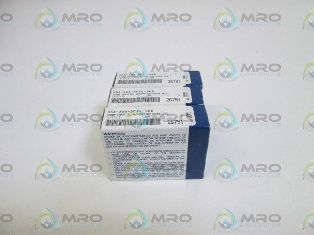 LOT OF 3 MAC VALVE 35A-AAA-DFAJ-1KD *NEW IN BOX*
