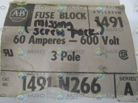 ALLEN BRADLEY 1491-N266 SER. A FUSE BLOCK (AS PICTURED) * NEW IN BOX *