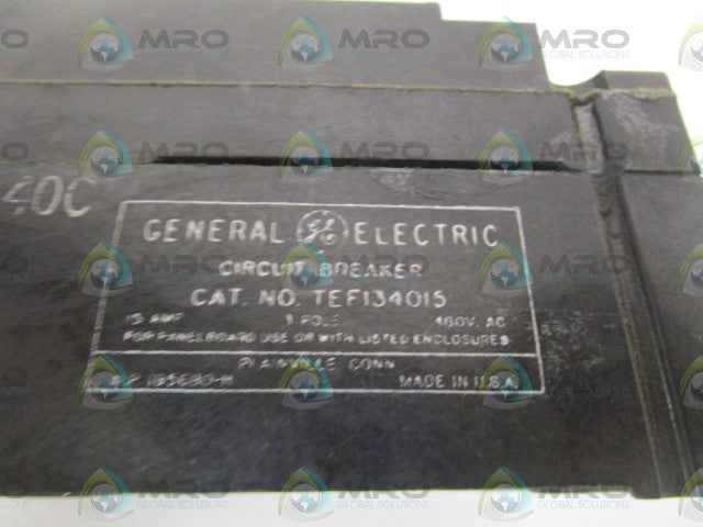 GENERAL ELECTRIC TEF134015 CIRCUIT BREAKER *USED*