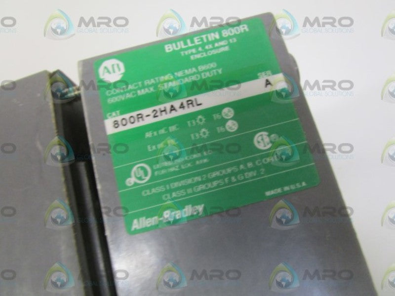 ALLEN BRADLEY 800R-2HA4RL SER. A PUSHBUTTON (AS PICTURED)  NSMP