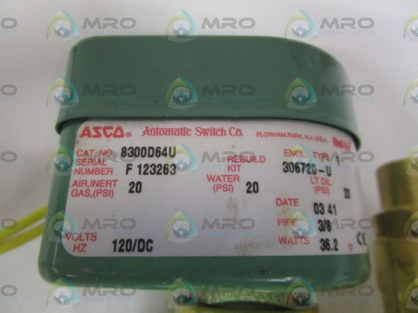 ASCO 8300D64U SOLENOID VALVE (AS PICTURED)  NSNP