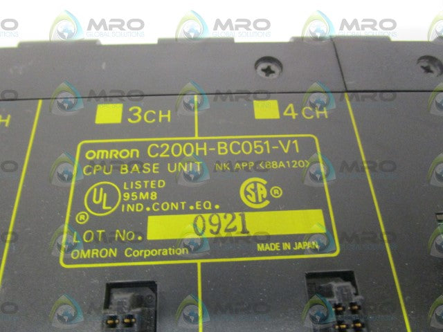 OMRON C200H-BC051-V1  CPU BASE UNIT *NEW NO BOX*