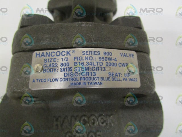 HANCOK 950W-4 VALVE 1/2" *NEW NO BOX*