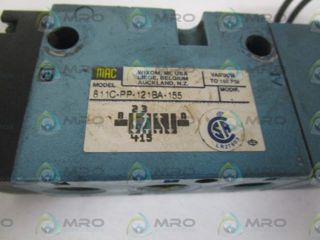 MAC 811C-PP-121BA-155 SOLENOID VALVE *USED*