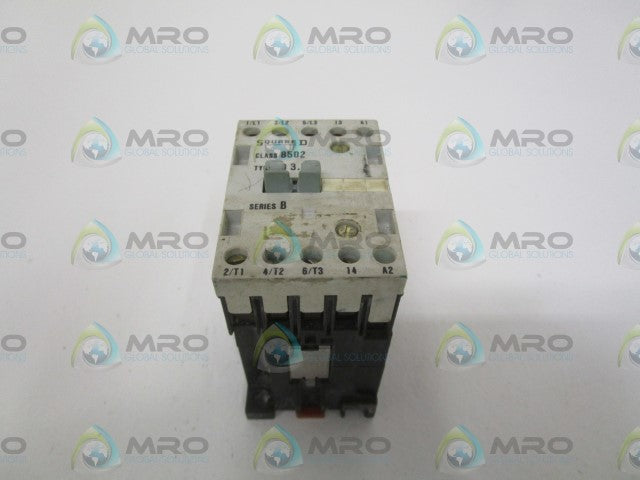 SQUARE D 8502-PD3.10E SER. B CONTACTOR 110/120V *USED*