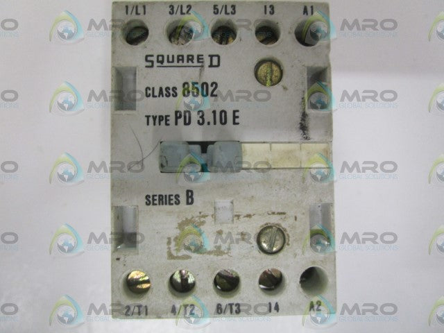 SQUARE D 8502-PD3.10E SER. B CONTACTOR 110/120V *USED*