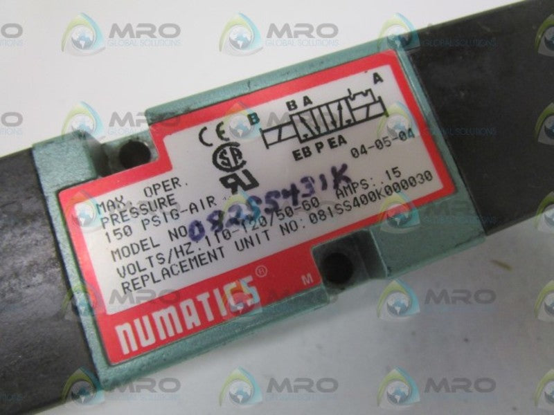 NUMATICS 082SS431K SOLENOID VALVE  UNMP