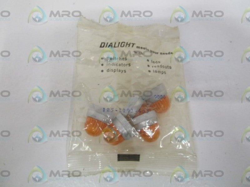 LOT OF 5 DIALIGHT 125-1193-403 AMBER LENS CAP *NEW IN FACTORY BAG*