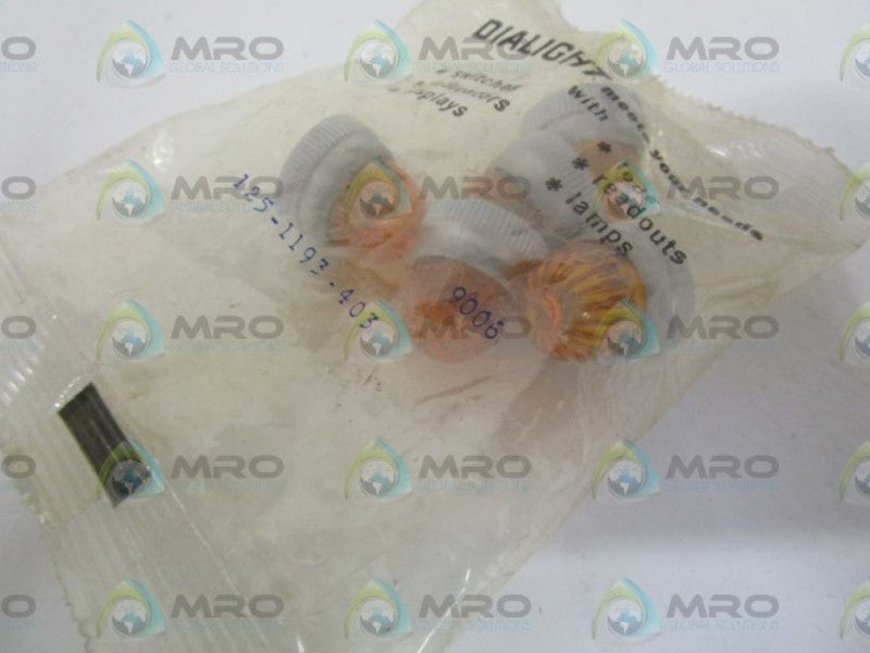 LOT OF 5 DIALIGHT 125-1193-403 AMBER LENS CAP *NEW IN FACTORY BAG*