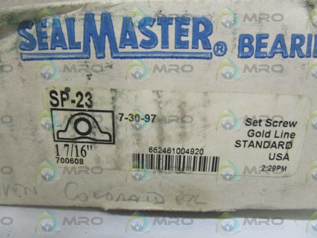 SEAL MASTER SP-23 PILLOW BLOCK BEARING 1-7/16" *NEW IN BOX*