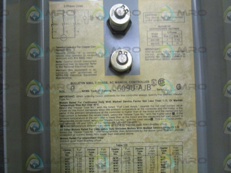ALLEN BRADLEY 609U-AJB SER. G UNMP