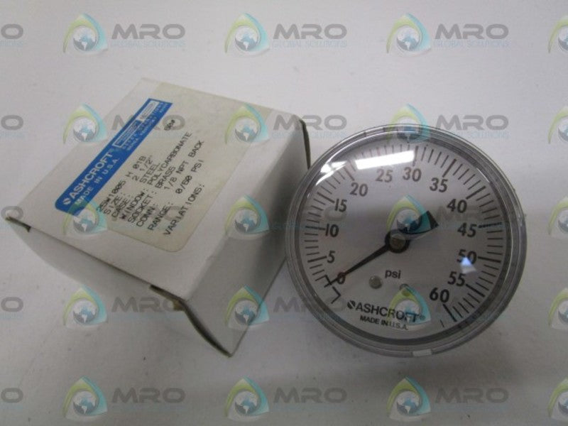 ASHCROFT 25W1005H01B-60# 0-60PSI  NSMP