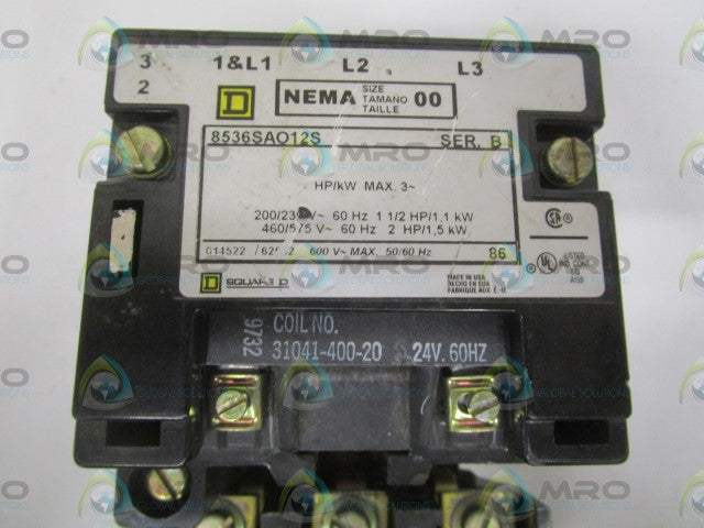 SQUARE D 8536-SAO12S STARTER *USED*