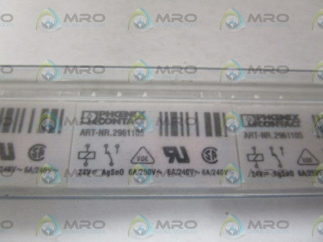 LOT OF 9 PHOENIX CONTACT 2961105 MINI RELAY *NEW IN ORIGINAL PACKAGE*