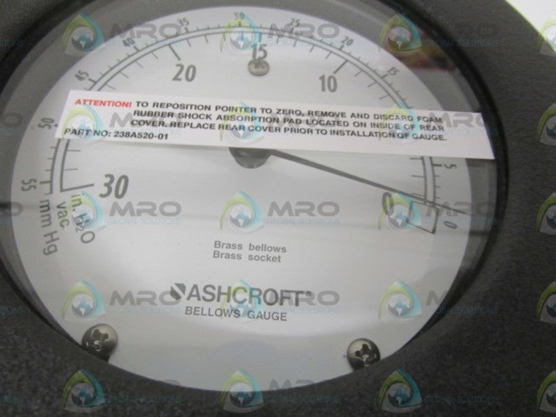 ASHCROFT 30-0 30in. H2O VAC-0 BELLOWS GAUGE  NSNP