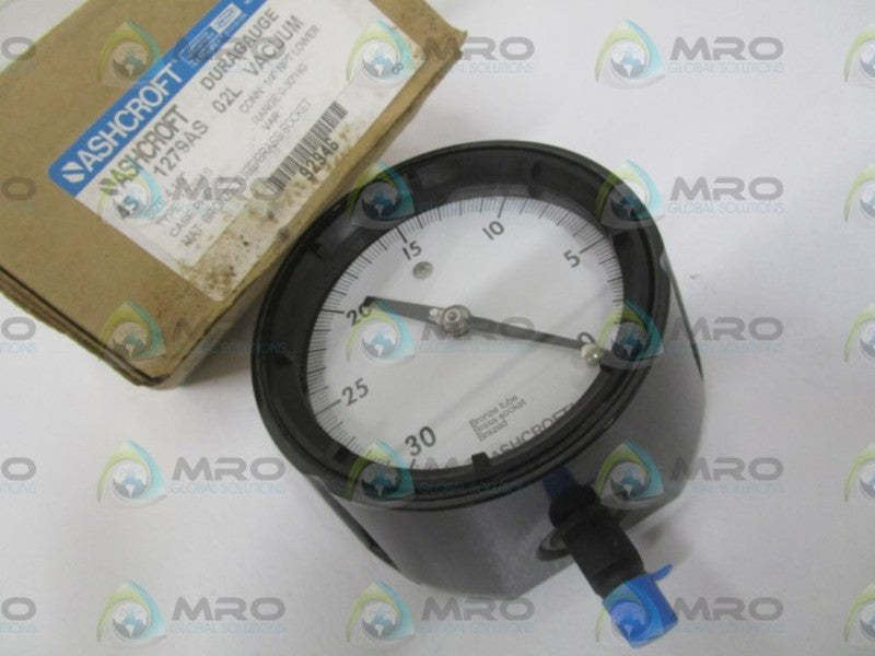 ASHCROFT 451279AS02L VACUUM DURAGAUGE 0-30" Hg  NSMP