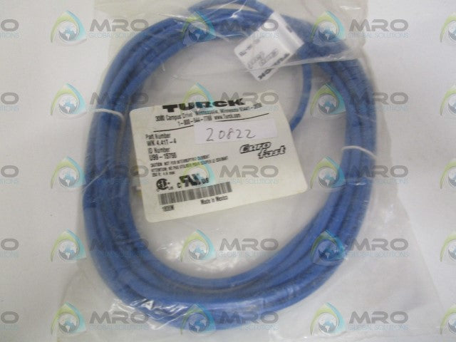 TURCK WK4.41T-4 MOLDED CORDSET *NEW IN FACTORY BAG*