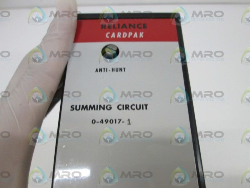 RELIANCE ELECTRIC ANTI-HUNT SUMMING CIRCUIT MODULE 0-49017-1  UNMP