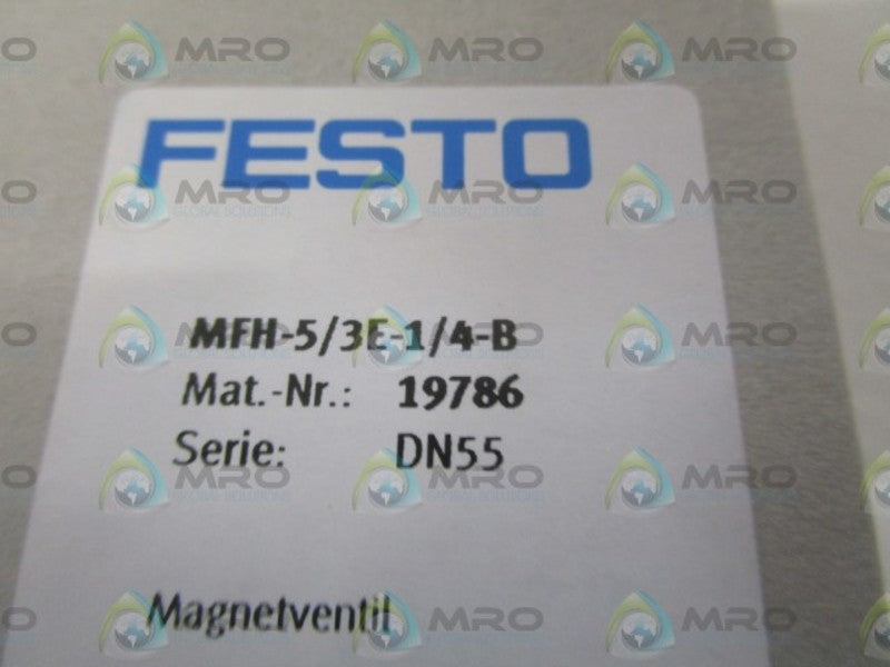 FESTO MFH-5/3E-1/4-B SOLENOID VALVE * NEW IN BOX *