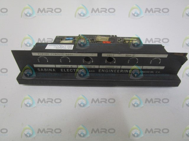 SABINA ELECTRIC 4402 FIRING CIRCUIT ASSEMBLY *USED*