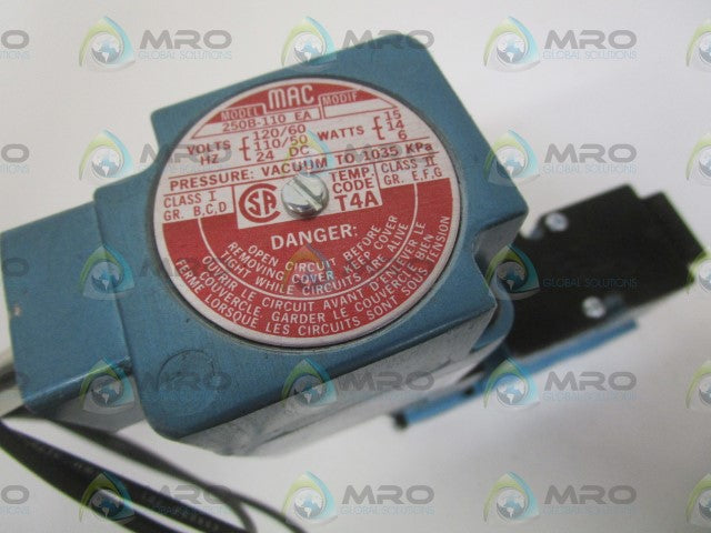 MAC 82A-AB-BAA-2E-110EA SOLENOID VALVE W/ 250B-110 *NEW NO BOX*