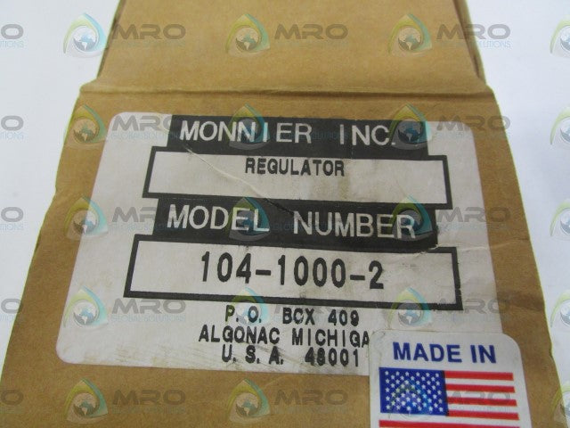 MONNIER INC. 104-1000-2 REGULATOR *NEW IN BOX*