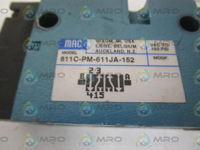 MAC 811C-PM-611JA-152 SOLENOID VALVE *USED*