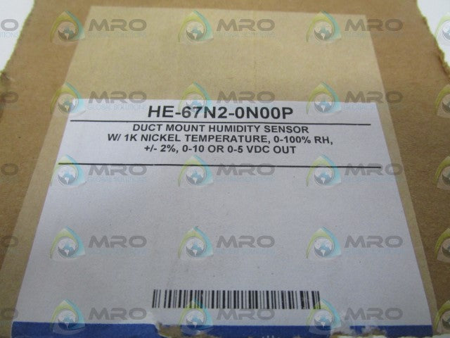 JOHNSON CONTROLS HE-67N2-0N00P DUCT MOUNT HUMIDITY SENSOR *NEW IN BOX*