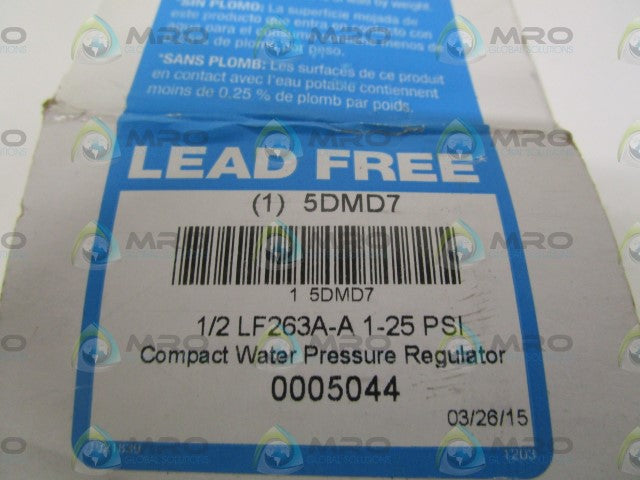 WATTS LF263A-A 1/2" WATER PRESSURE REGULATOR *NEW IN BOX*