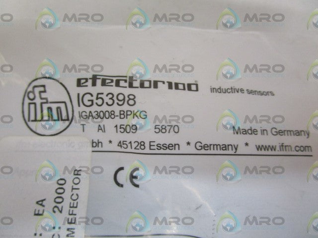IFM EFECTOR IG5398 INDUCTIVE PROXIMITY SENSOR  *NEW IN FACTORY BAG*