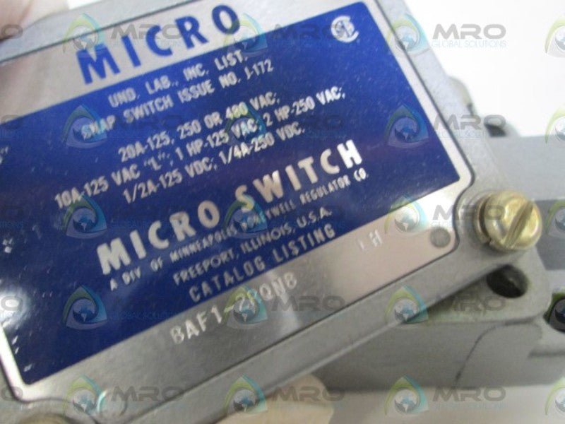 MICROSWITCH BAF1-2RQN8-LH LIMIT SWITCH (GREY) *NEW IN BOX*