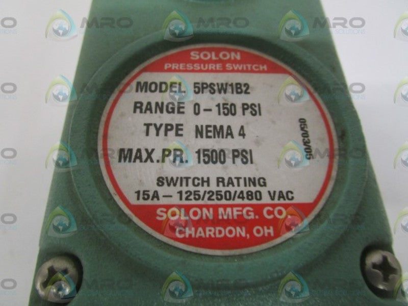 SOLON 5PSW1B2 PRESSURE SWITCH 0-150PSI *NEW NO BOX*