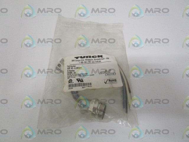 TURCK RSF40-0.2M/NPT CONNECTOR *NEW IN FACTORY BAG*
