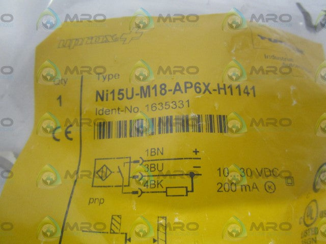 TURCK Ni15U-M18-AP6X-H1141 PROXIMITY SENSOR *NEW IN FACTORY BAG*