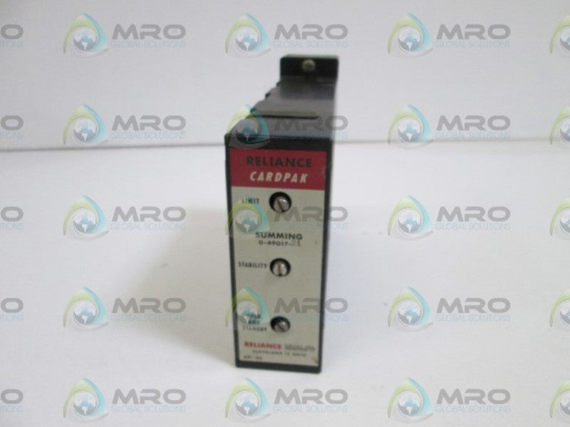 RELIANCE ELECTRIC SUMMING MODULE 0-49017-21  UNMP