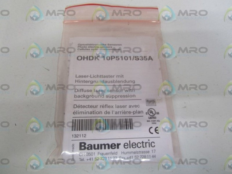 BAUMER OHDK10P5101/S35A PHOTOELECTRIC SENSOR * NEW IN FACTORY BAG *