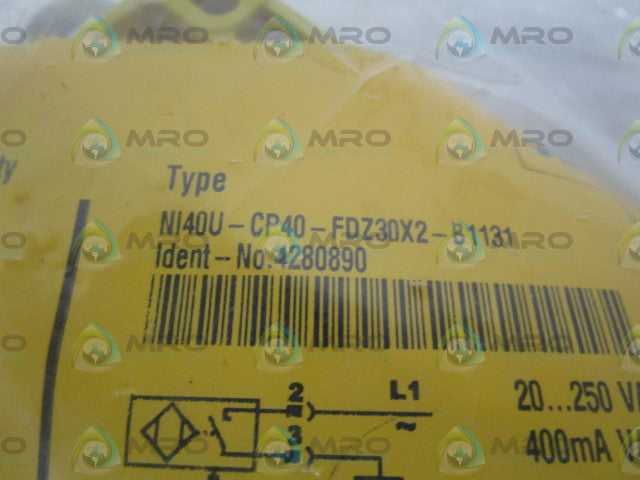 TURCK NI40U-CP40-FDZ30X2-B1131 PROXIMITY SENSOR *NEW IN FACTORY BAG*