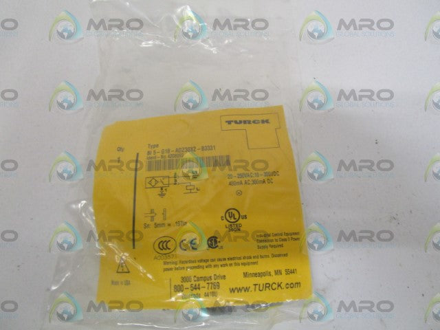 TURCK BI5-G18-ADZ30X2-B3331 INDUCTIVE PROXIMITY SWITCH *NEW IN FACTORY BAG*