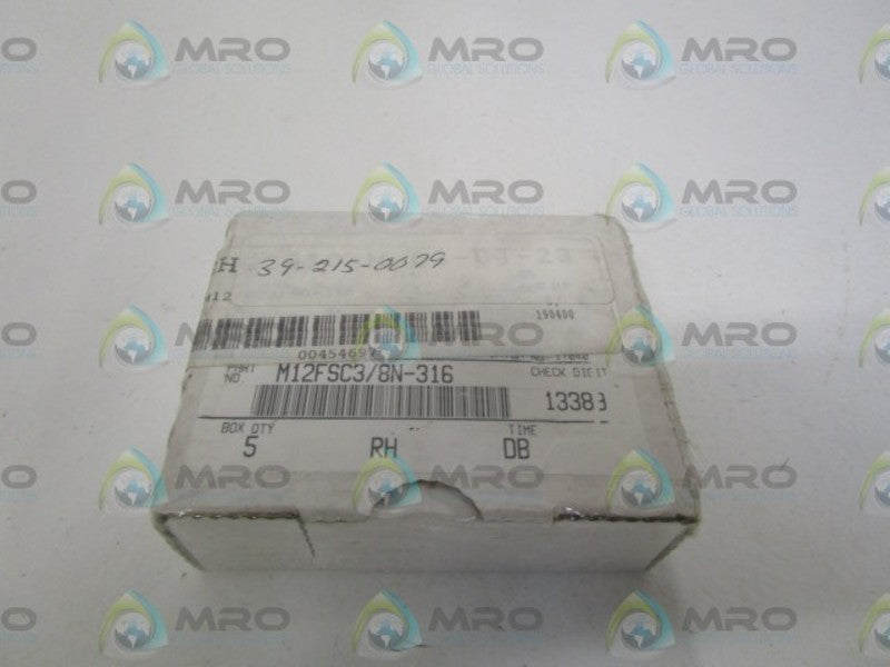 PARKER M12FSC3/8N-316 FITTING (PKG OF 5)  NSFS