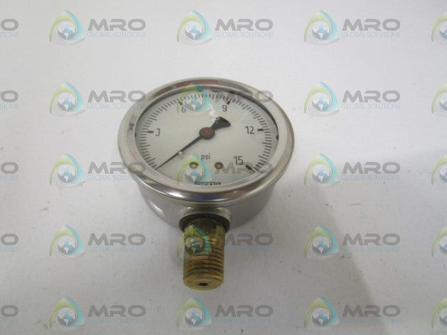 WIKA 9767037 PRESSURE GAUGE 213.53 2.5" 15PSI *NEW IN BOX*